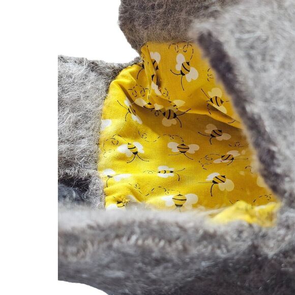 handmade wool felted Small Handbag Bee Print Inside Magnet Snap Boho Hippy - Picture 6 of 10